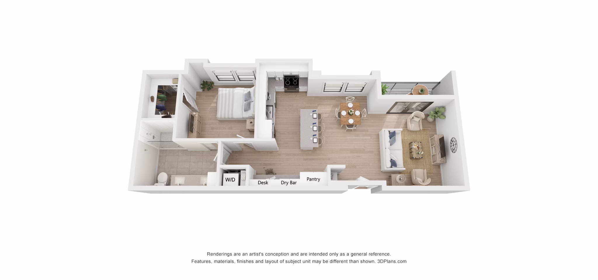 Orchid floor plan at Solomon Apartments