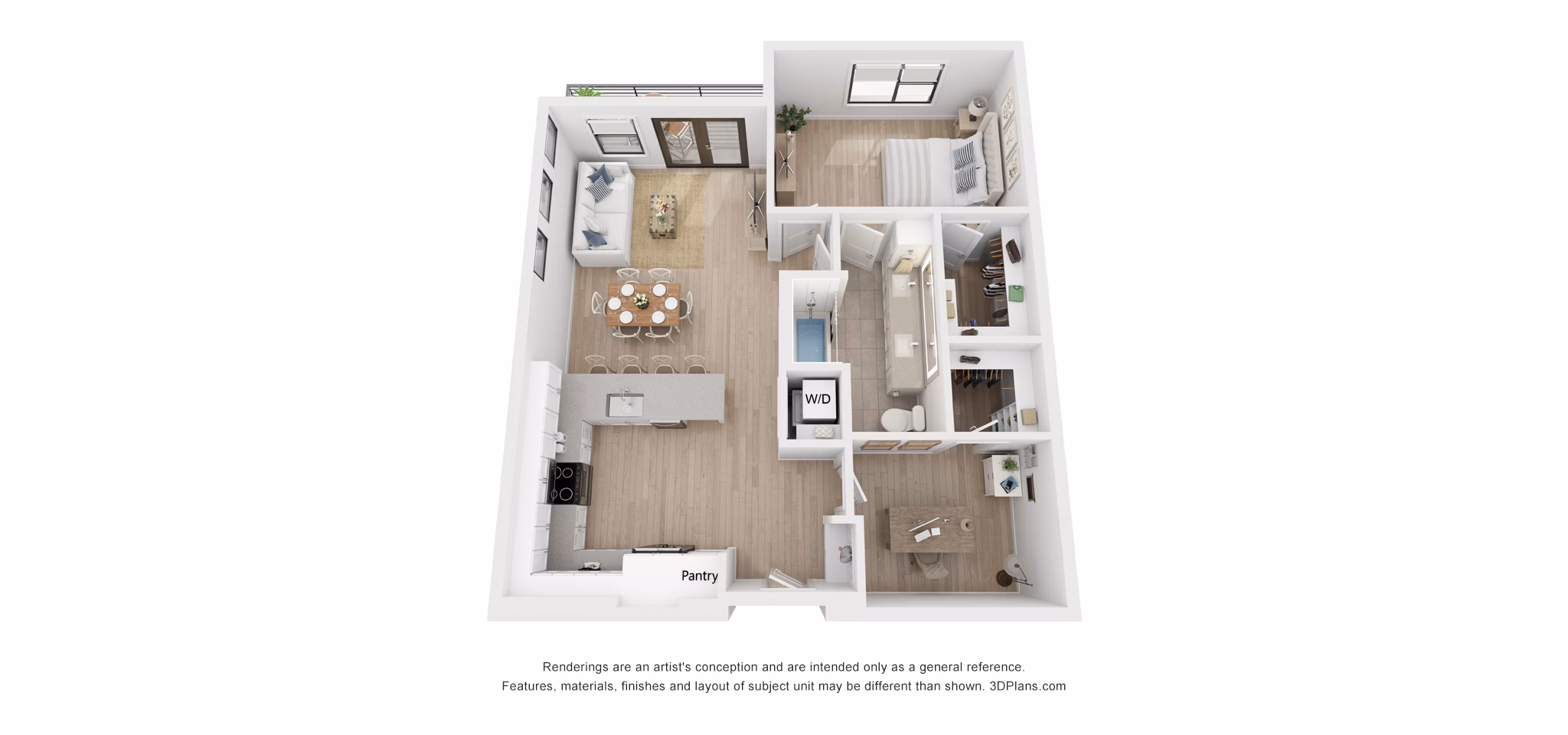 Breathe floor plan at Solomon Apartments
