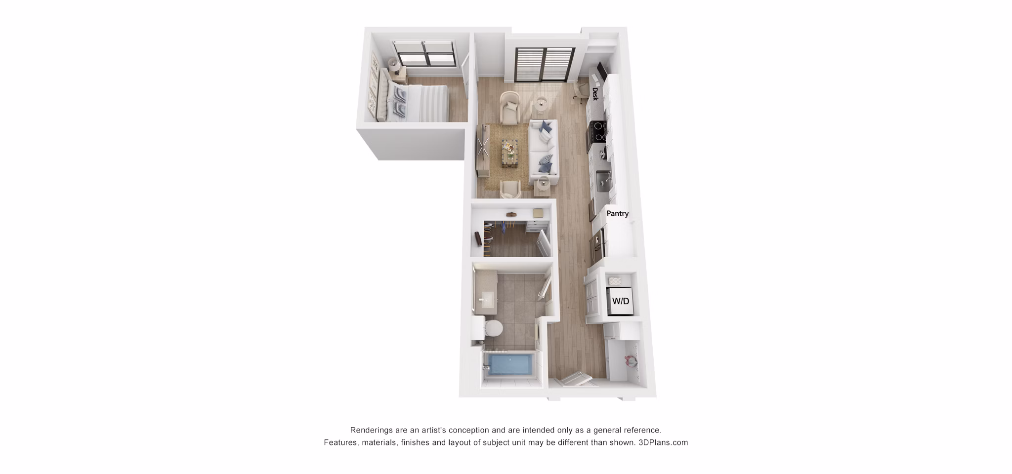 Aura floor plan at Solomon Apartments