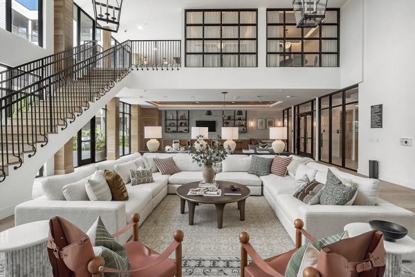 Lobby featuring elegant seating and contemporary design in Solomon Apartments luxury community