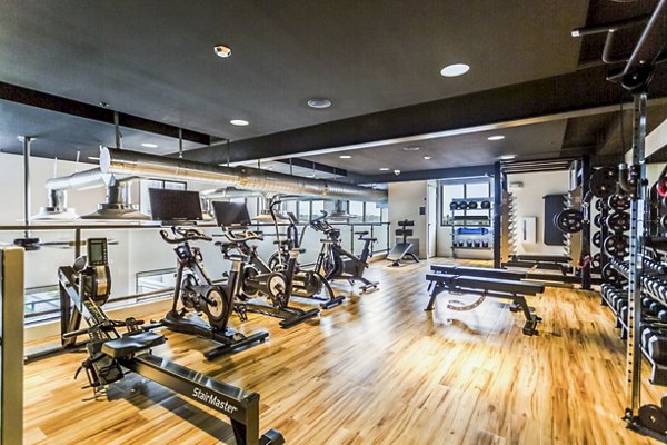 State-of-the-art fitness center with modern equipment at Markana Uptown Apartments
