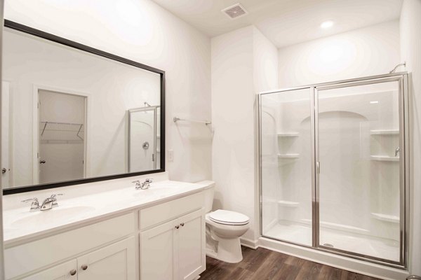 Bathroom featuring elegant fixtures and modern design at Summerwell Deerhaven Apartments