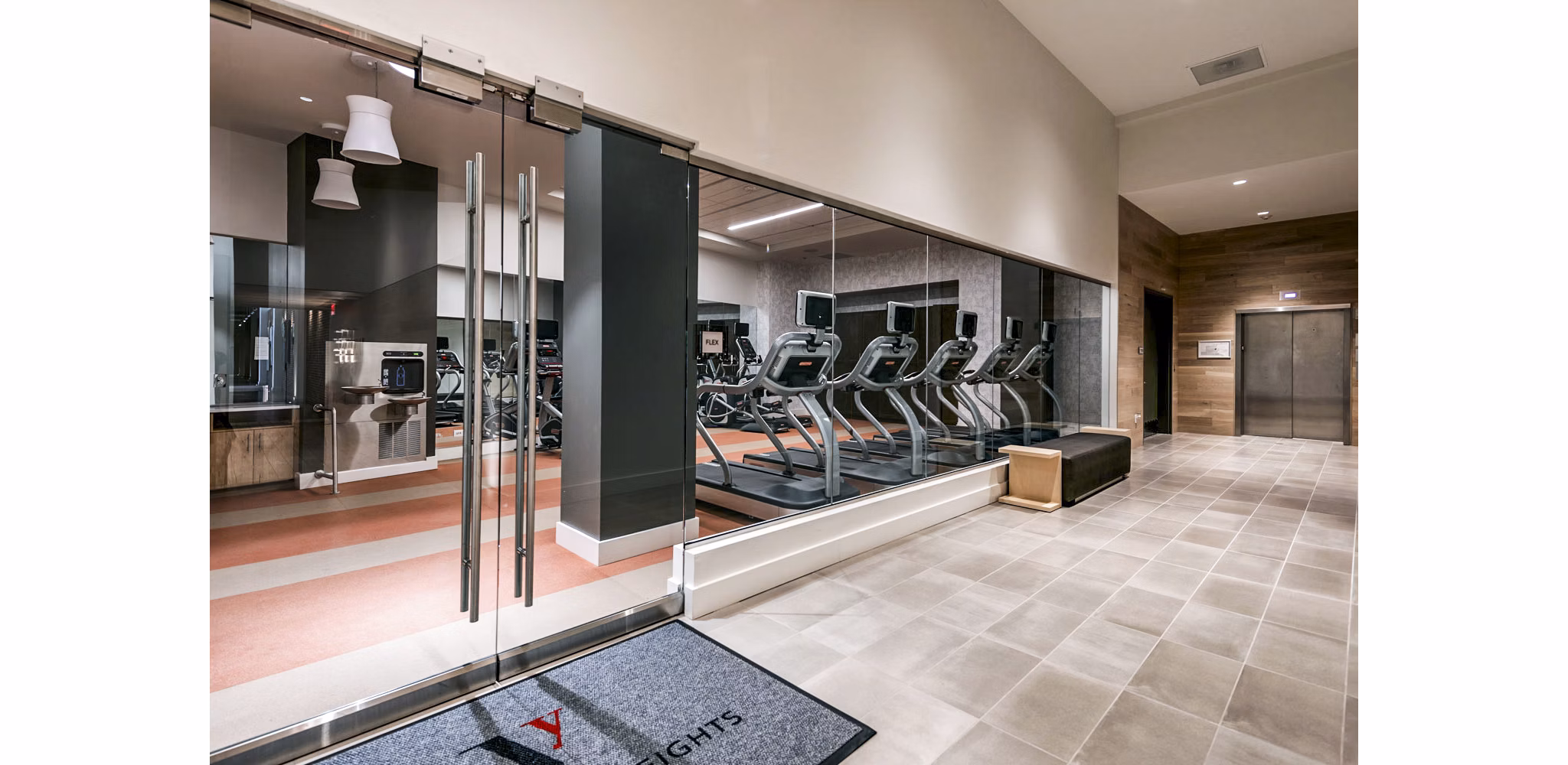 Modern fitness center with state-of-the-art equipment at VY Reston Heights Apartments