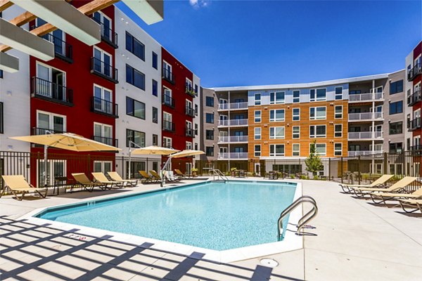 Inviting swimming pool at VY Reston Heights Apartments, ideal for relaxation and recreation