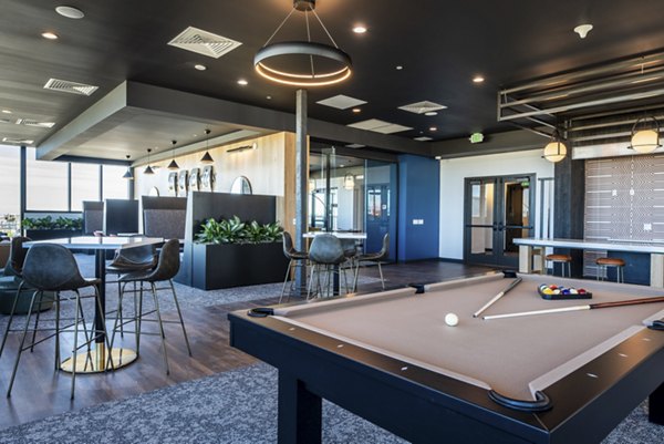 clubhouse game room at Elevon Apartments