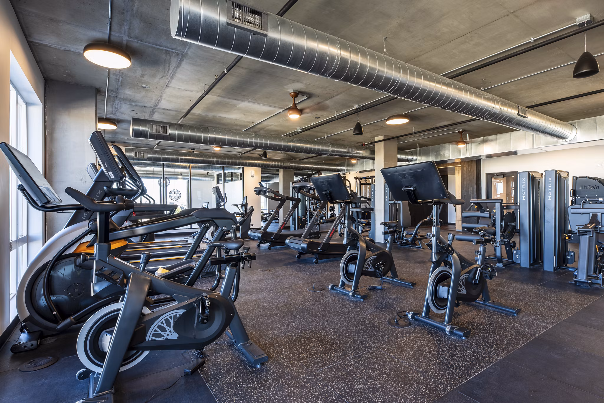 fitness center at Elevon Apartments