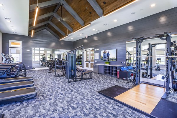 State-of-the-art fitness center with modern equipment at Allora Alamo Heights Apartments