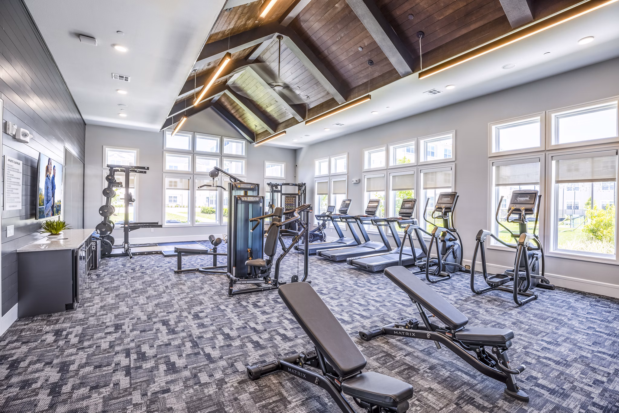 State-of-the-art fitness center with modern equipment at Allora Alamo Heights Apartments