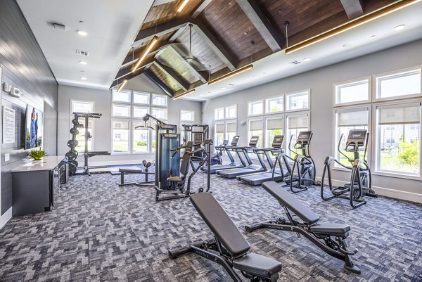 fitness center at Allora Alamo Heights Apartments