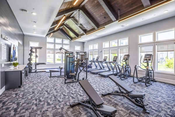 State-of-the-art fitness center with modern equipment at Allora Alamo Heights Apartments