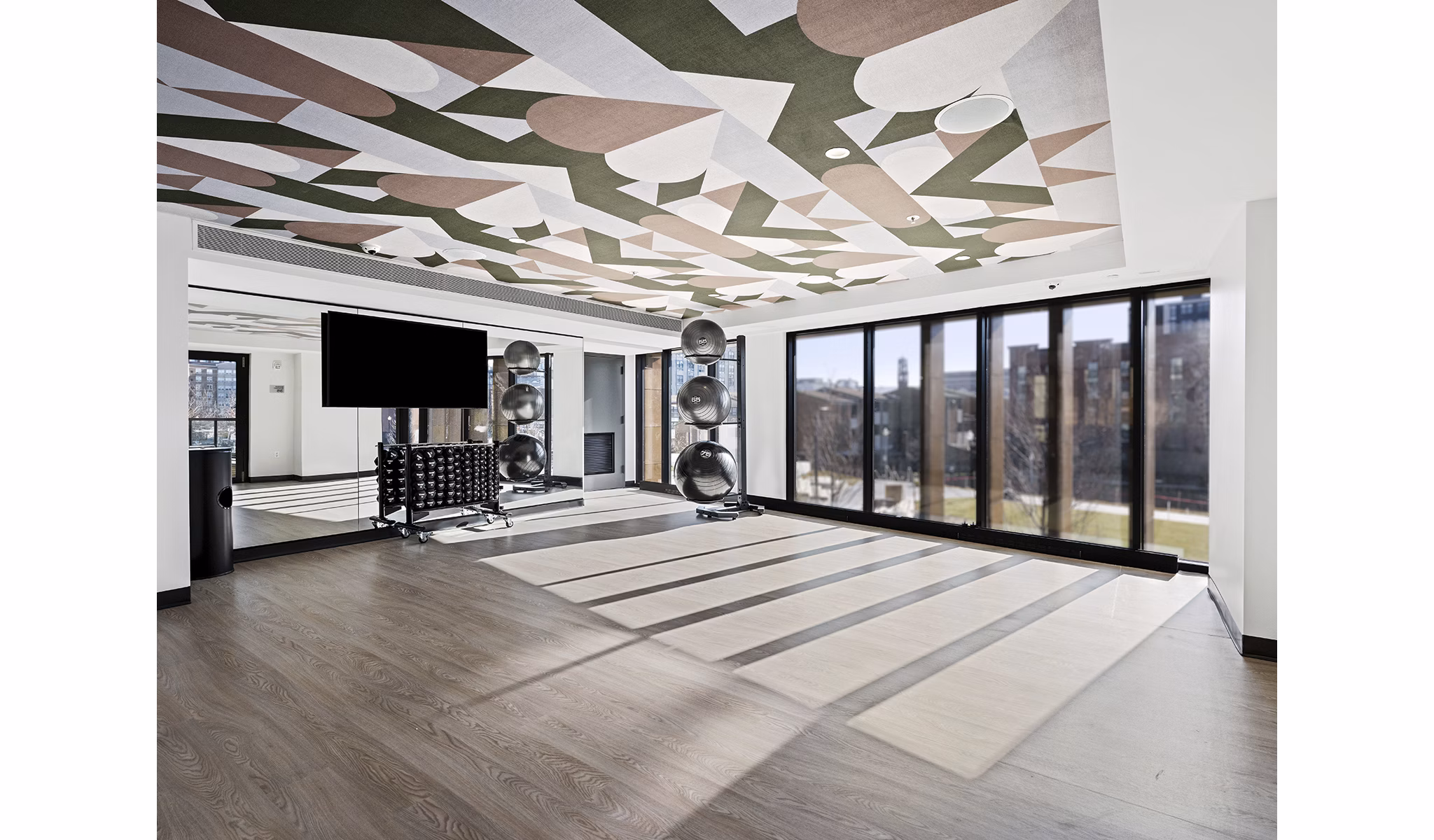 fitness center at Banner Lane Apartments