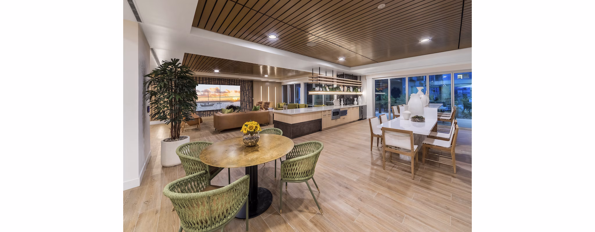 Clubhouse featuring modern architecture and luxurious amenities at Sunela Apartments