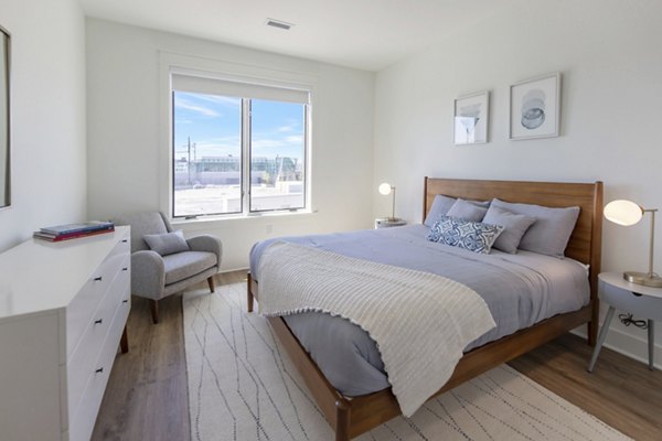 bedroom at Harrison Yards Apartments