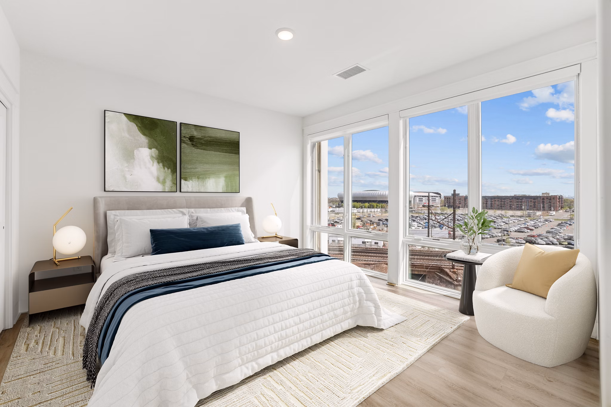bedroom at Harrison Yards Apartments