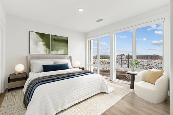 bedroom at Harrison Yards Apartments