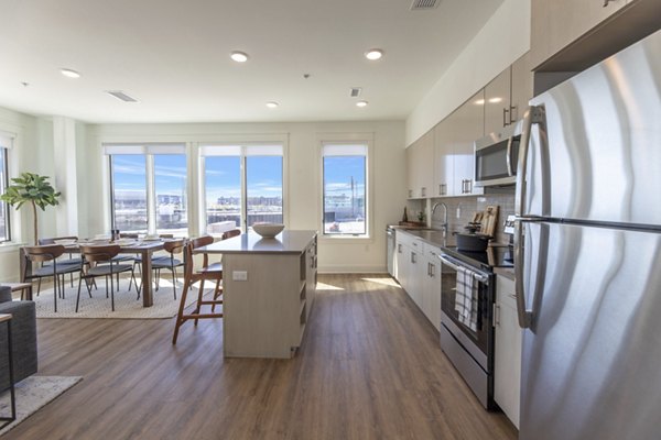 kitchen at Harrison Yards Apartments