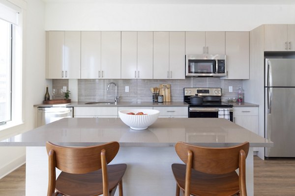 kitchen at Harrison Yards Apartments