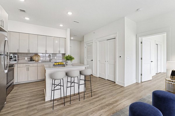kitchen at Harrison Yards Apartments