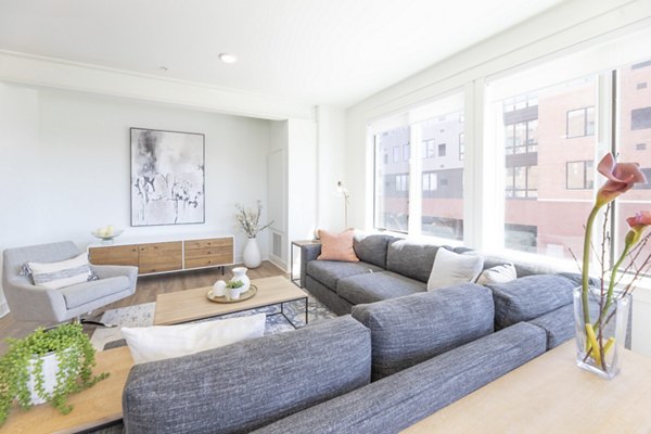 living room at Harrison Yards Apartments