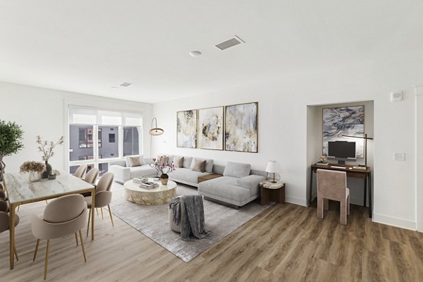 living room at Harrison Yards Apartments