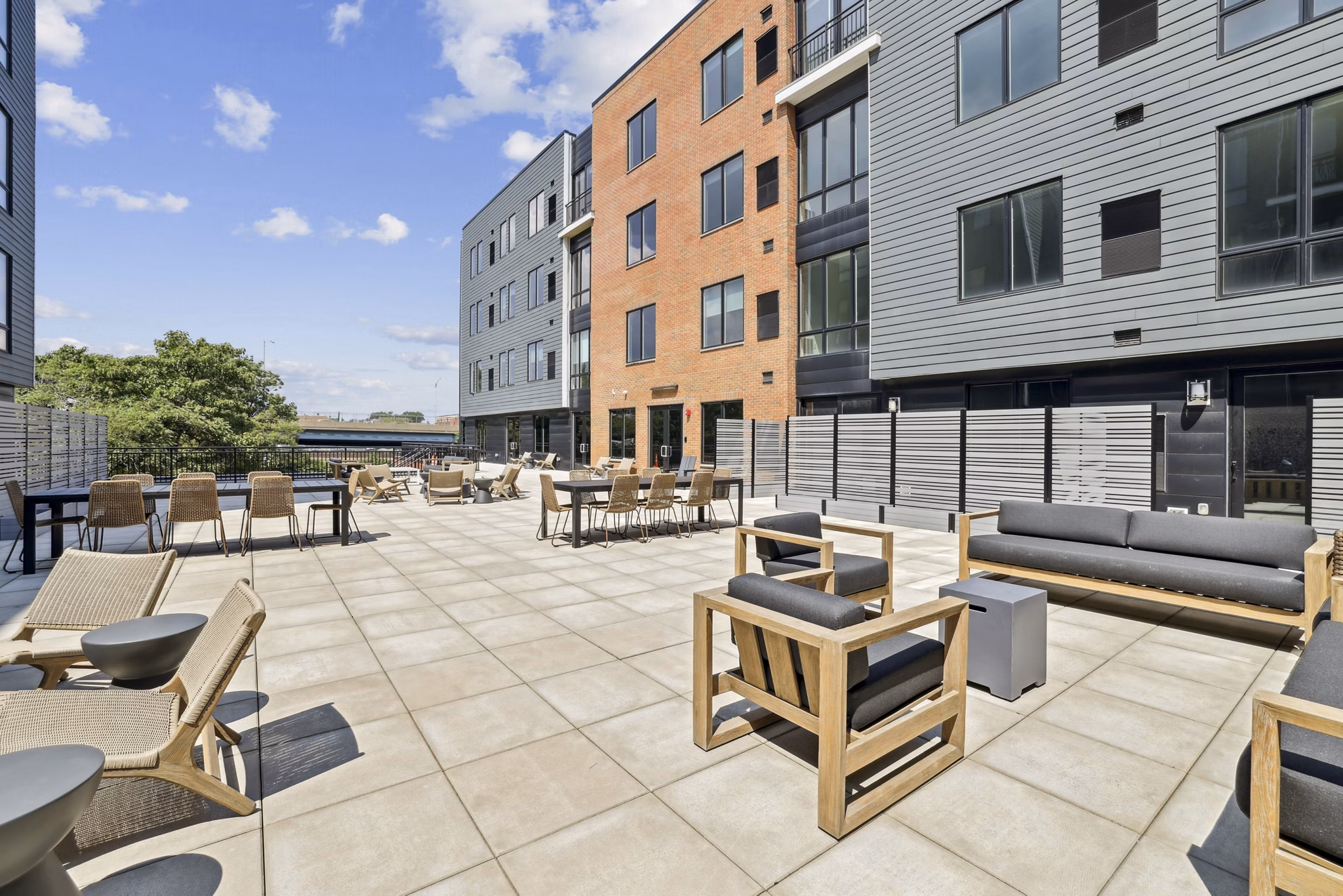 grill area at Harrison Yards Apartments