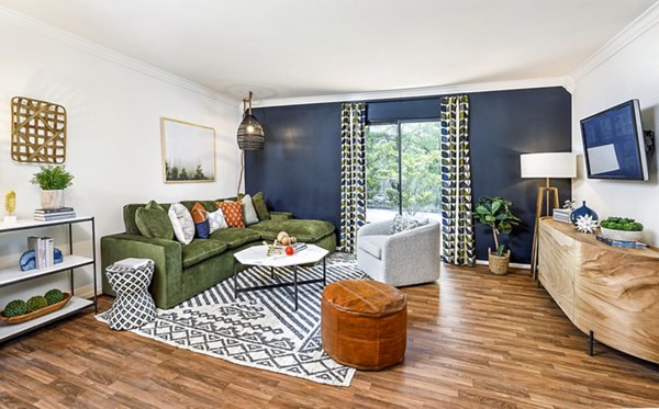 Spacious living room with modern decor at Cobalt Ridge Apartments