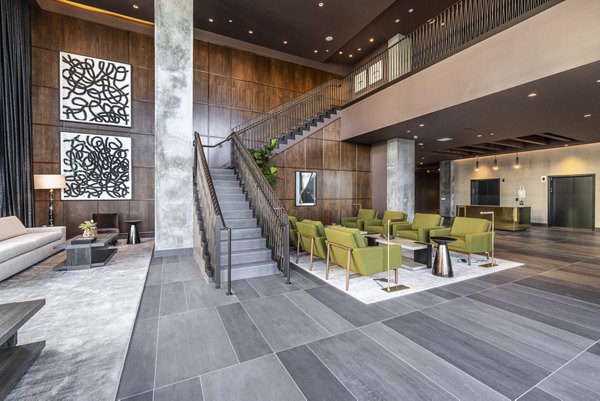 Clubhouse with modern design at Hollywood Park Apartments, offering luxury amenities in a vibrant community setting