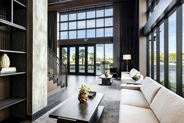 Stylish clubhouse with modern furnishings at Hollywood Park Apartments offering luxury living