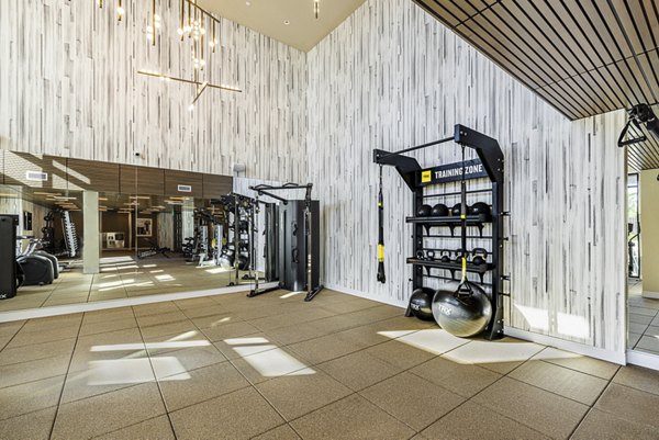 Fitness center with state-of-the-art equipment at Hollywood Park Apartments, providing modern workout facilities for residents