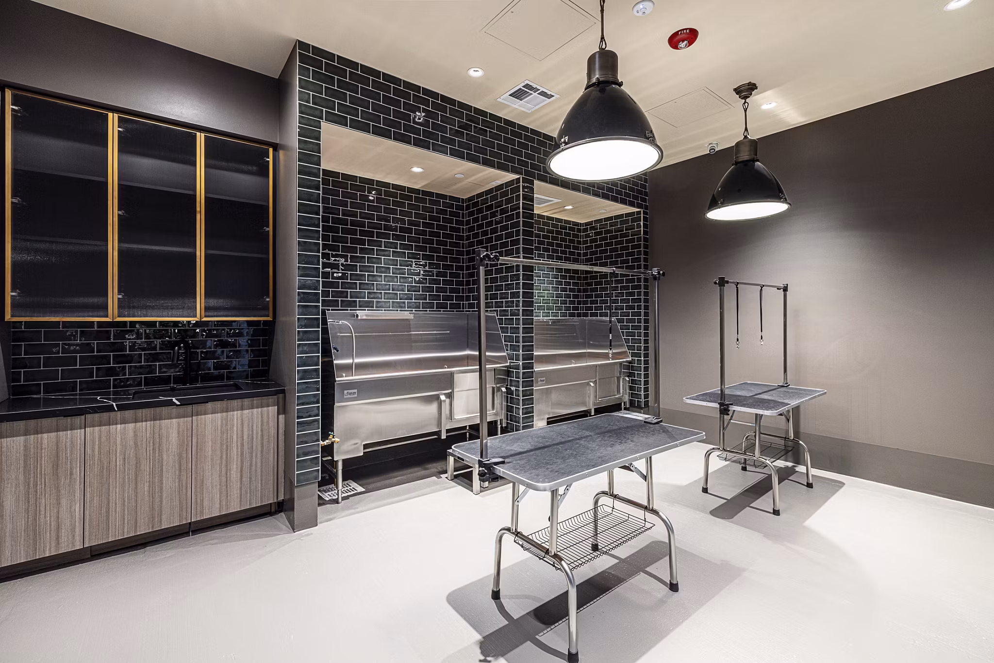 Convenient dog wash station at Hollywood Park Apartments, perfect for pet owners in Greystar's luxurious community