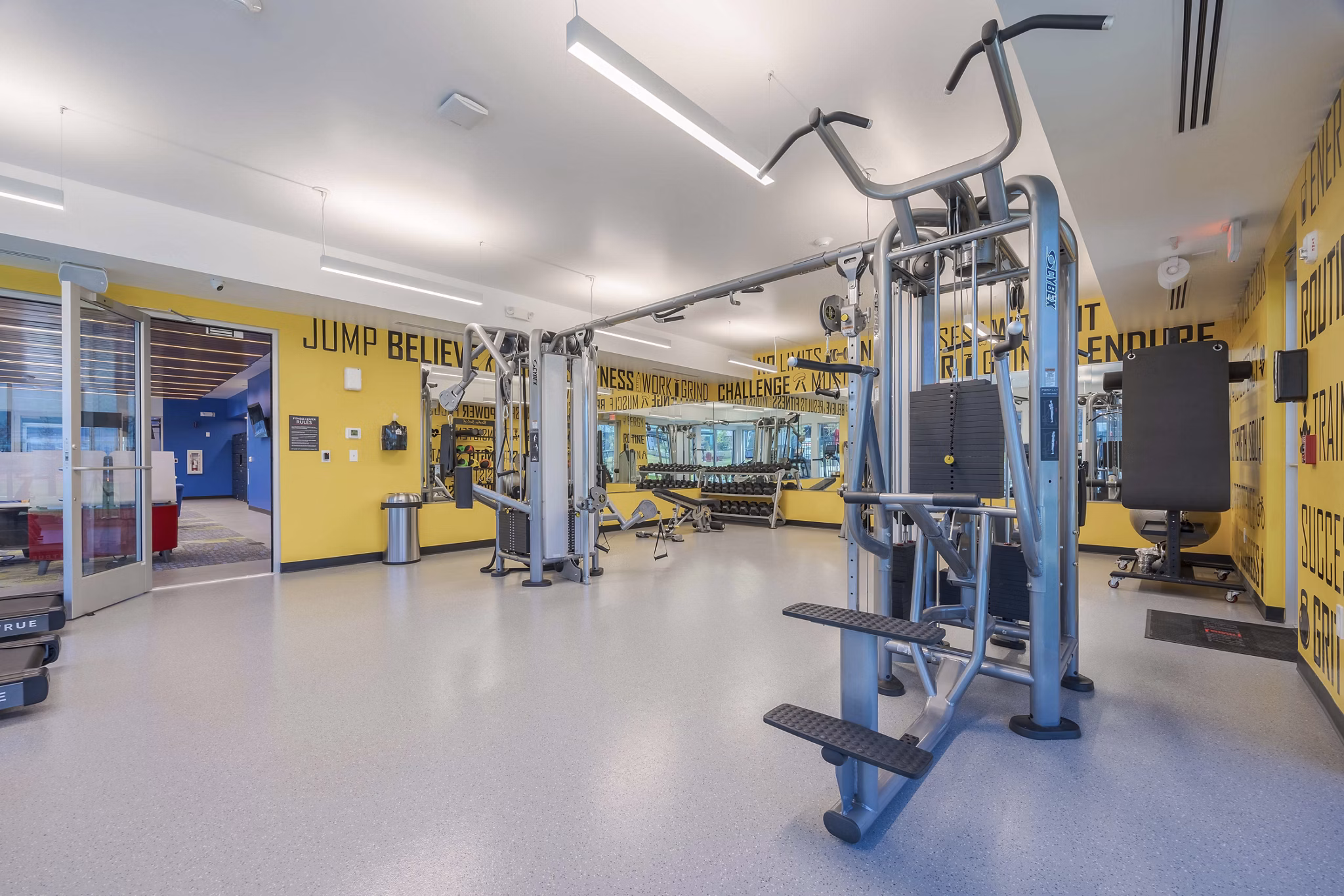 fitness center at FLATZ 512 Apartments