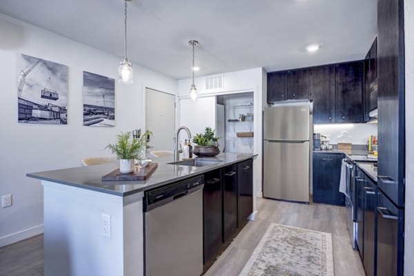kitchen at FLATZ 512 Apartments