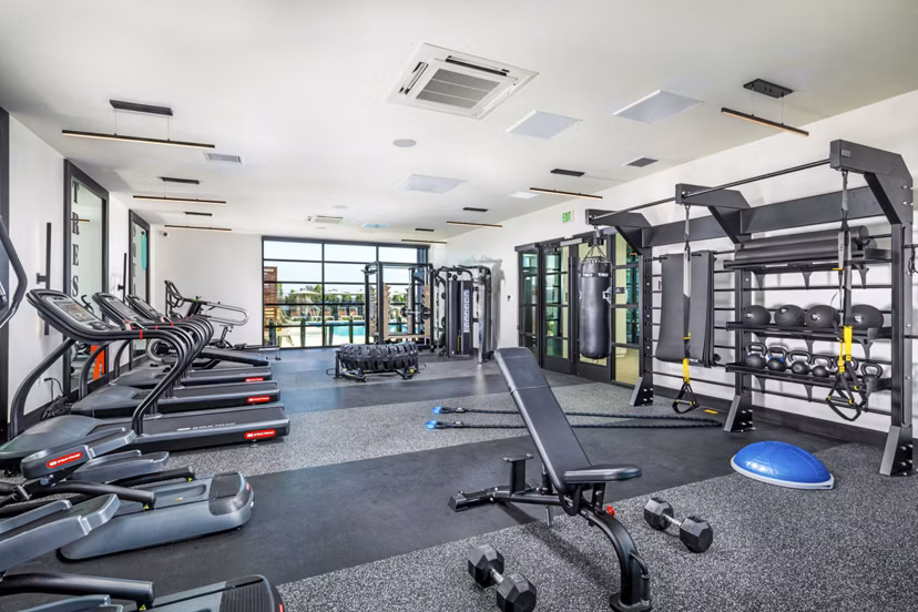 fitness center at Mason Townhomes at Epoca Apartments