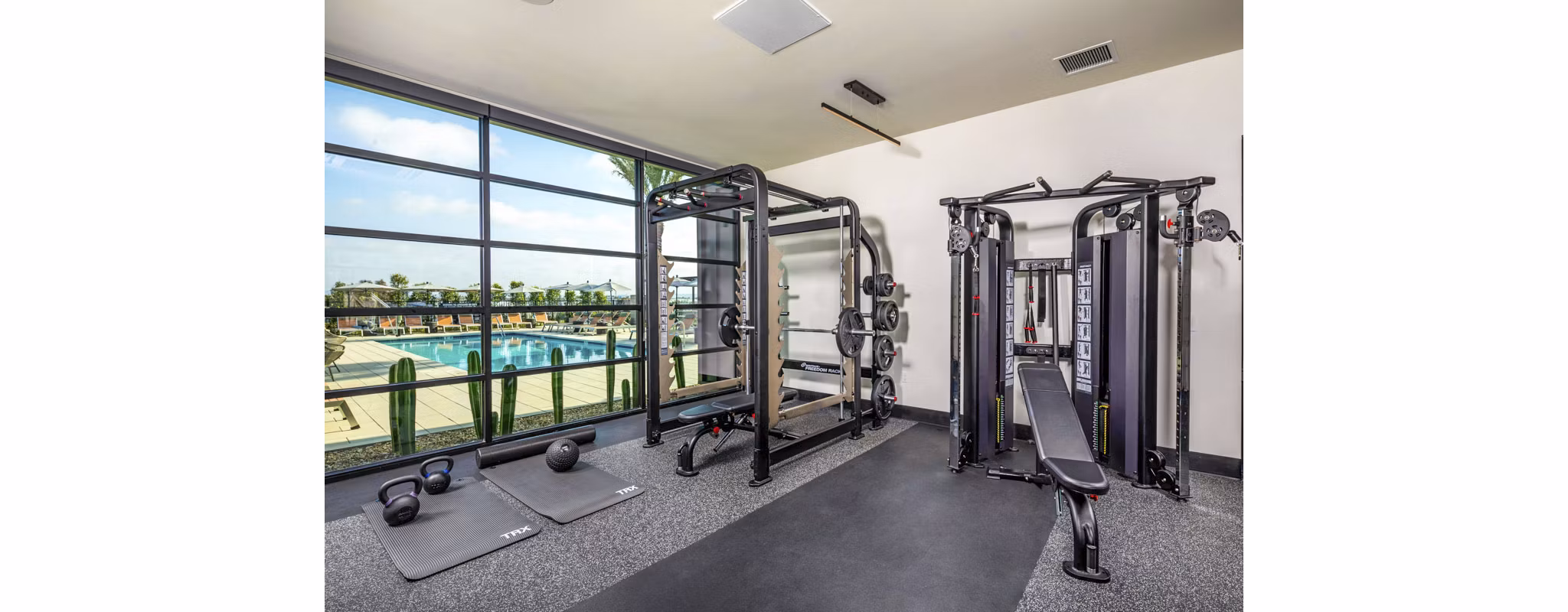 fitness center at Mason Townhomes at Epoca Apartments