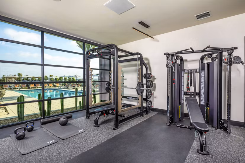 fitness center at Mason Townhomes at Epoca Apartments