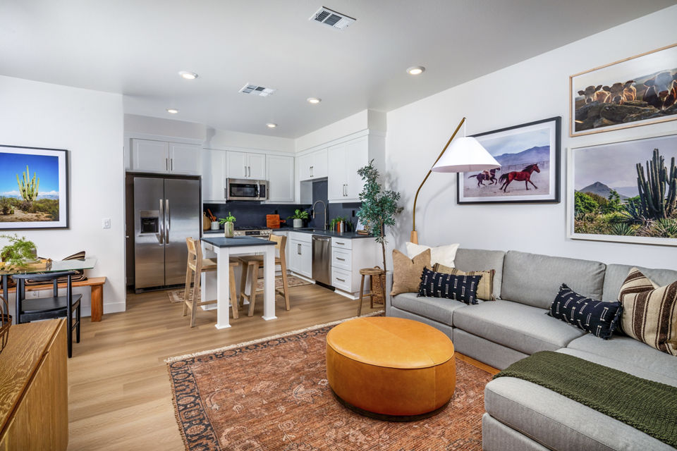 living room at Mason Townhomes at Epoca Apartments
