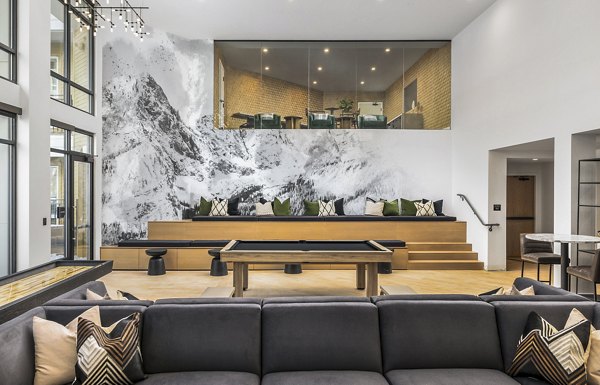 Elegant clubhouse lobby with modern decor at Braxton Apartments