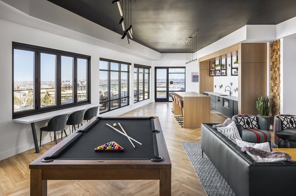 clubhouse game room at Braxton Apartments