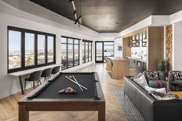 clubhouse game room at Braxton Apartments