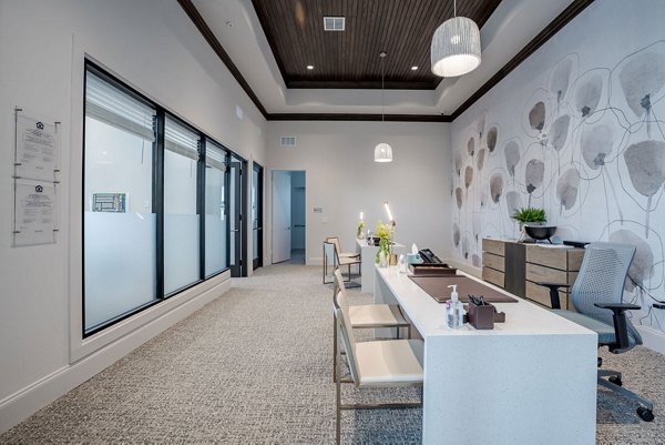 Clubhouse featuring modern design elements at Eden Heritage Lakes Apartments