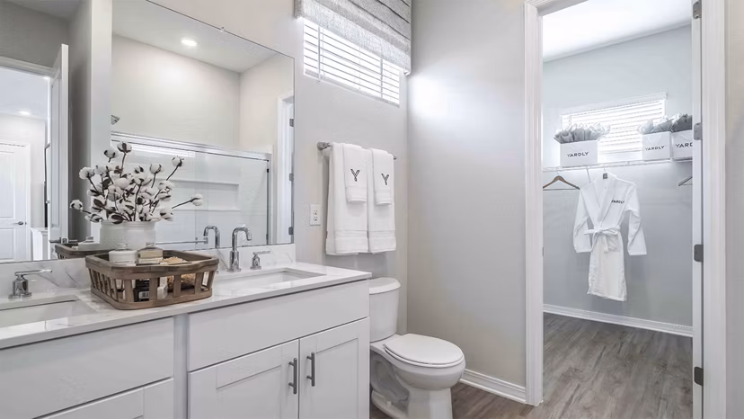Bathroom with modern fixtures at Yardly Artisan Lakes Homes