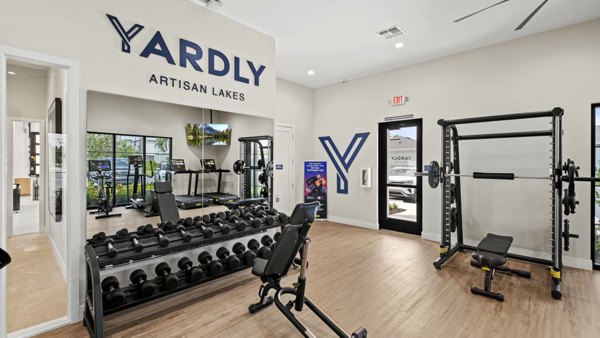 fitness center at Yardly Artisan Lakes Apartments 