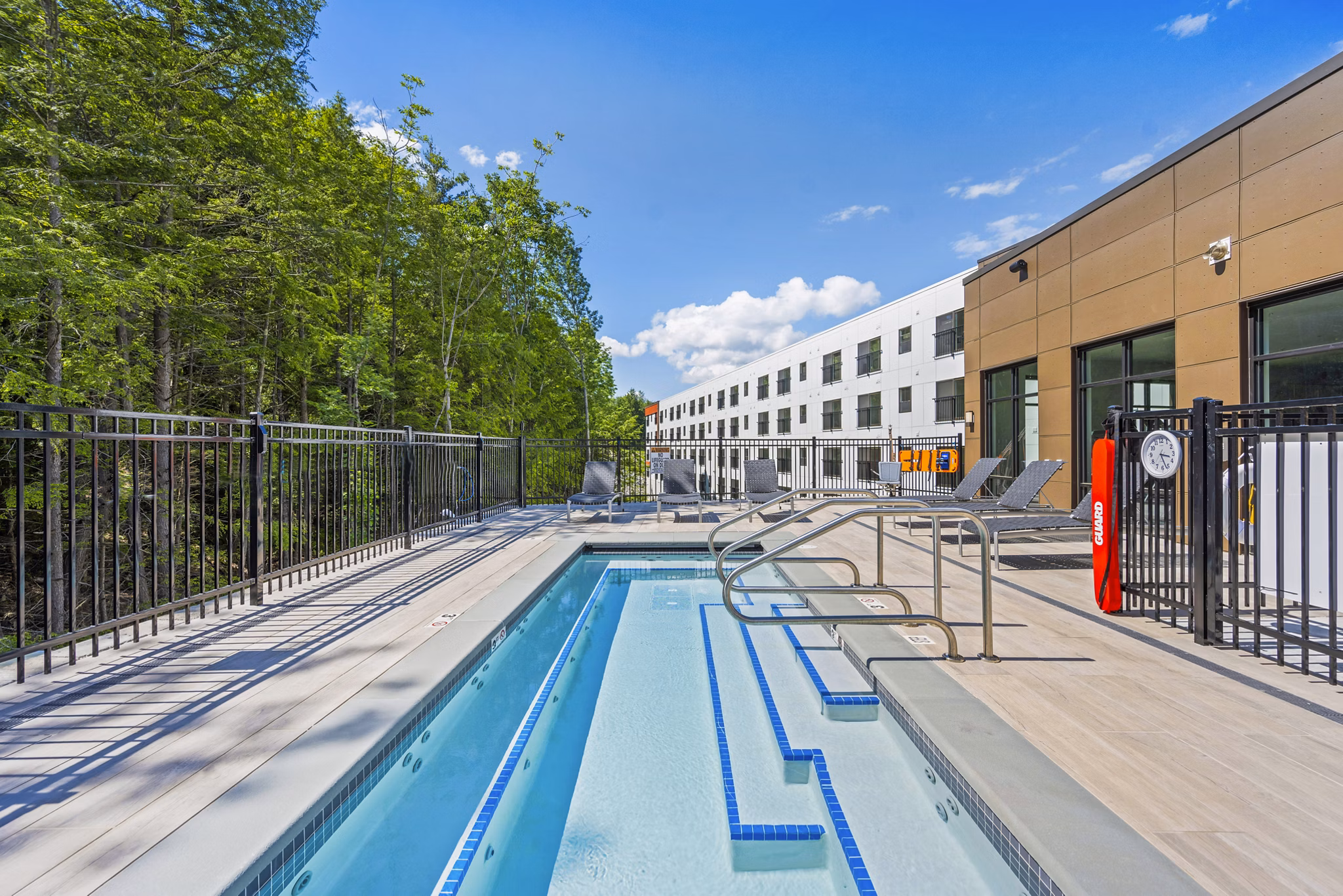 Resort-style pool offering serene relaxation at The Marek South Apartments