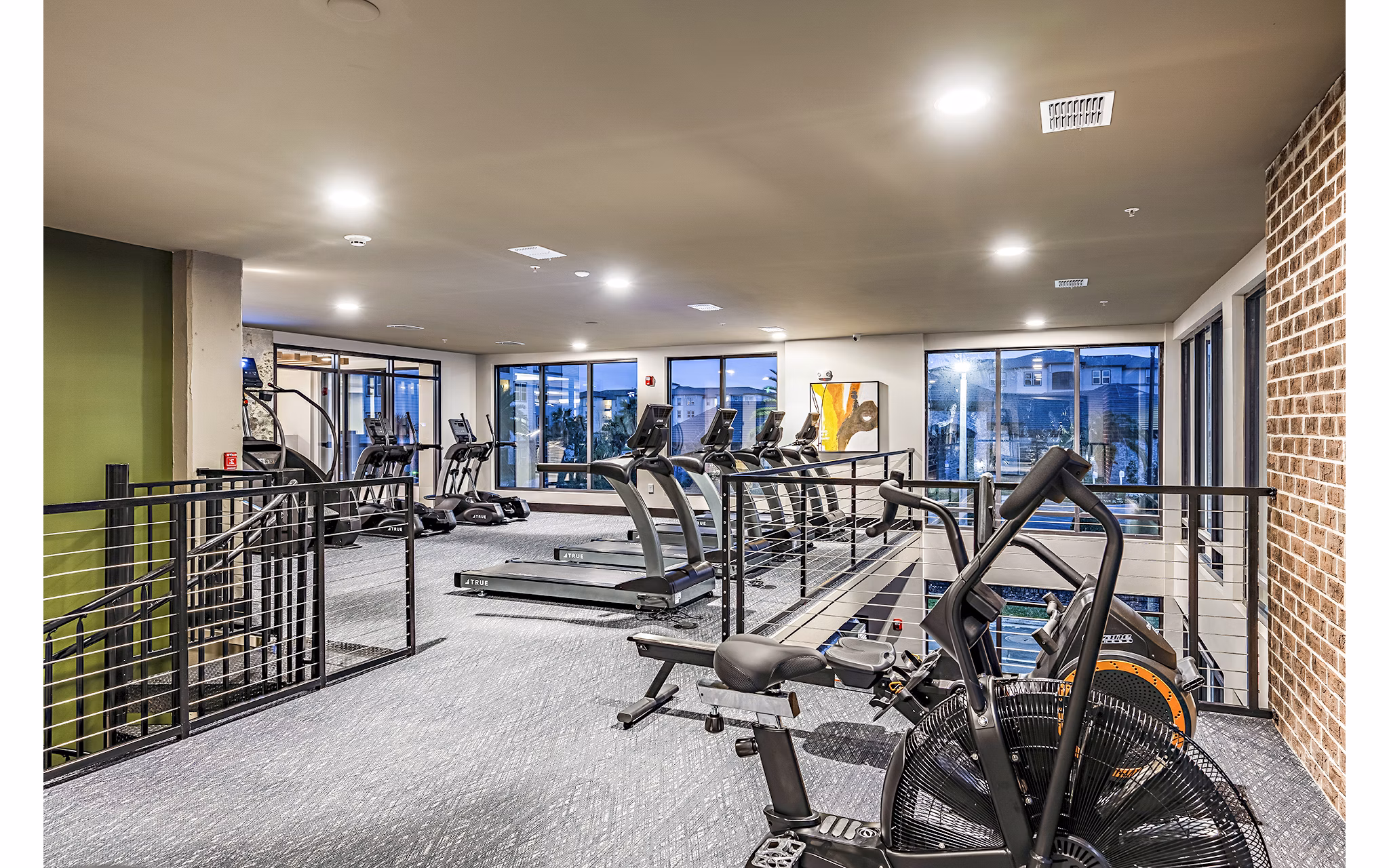 Fitness center featuring state-of-the-art equipment at The Aston at Town Center Apartments