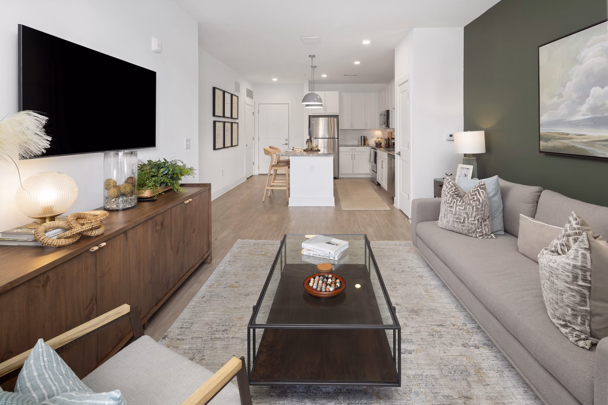 living room at Render Covington Apartments 