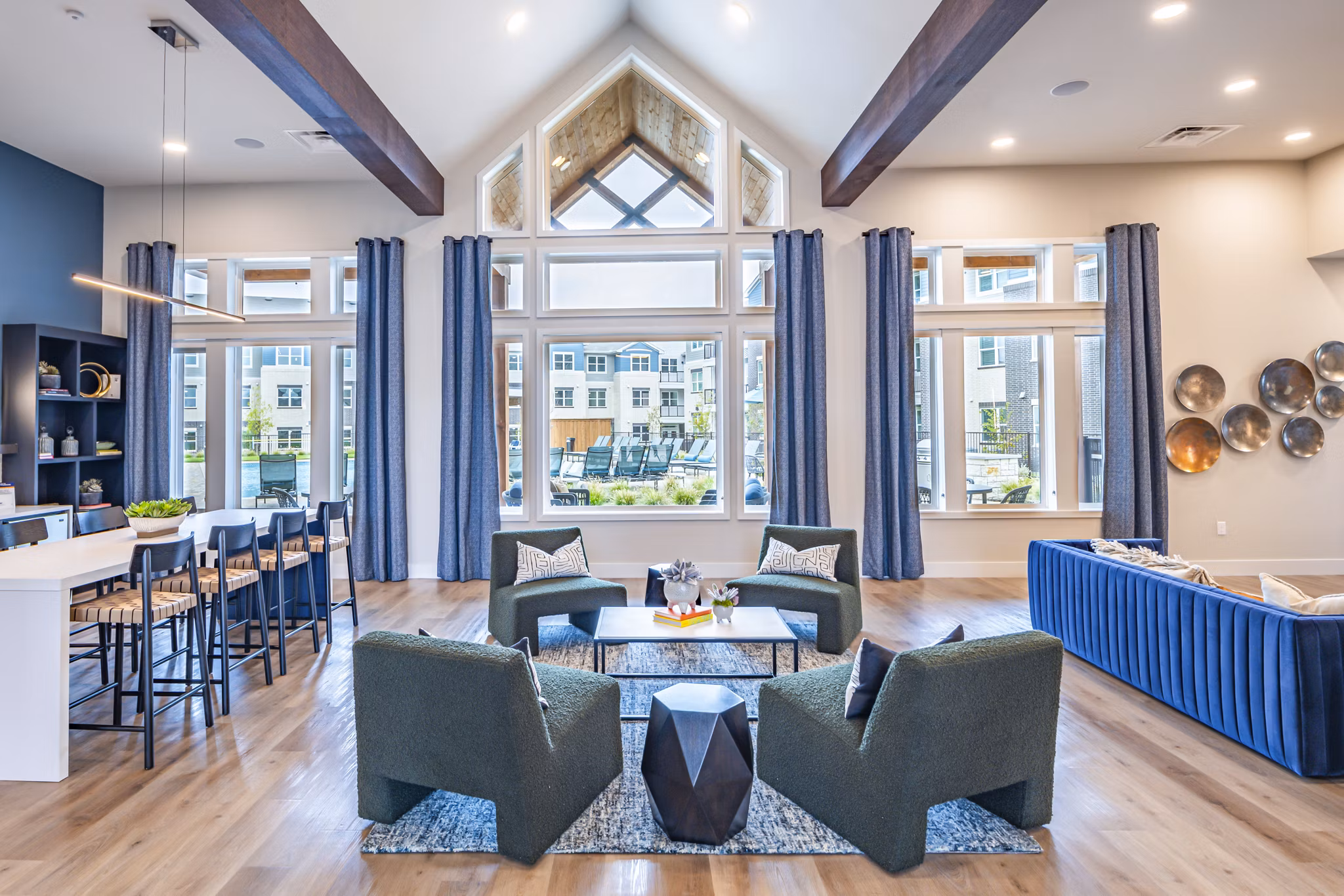 Clubhouse featuring modern design and vibrant decor at Prose Stoneridge Apartments luxury community