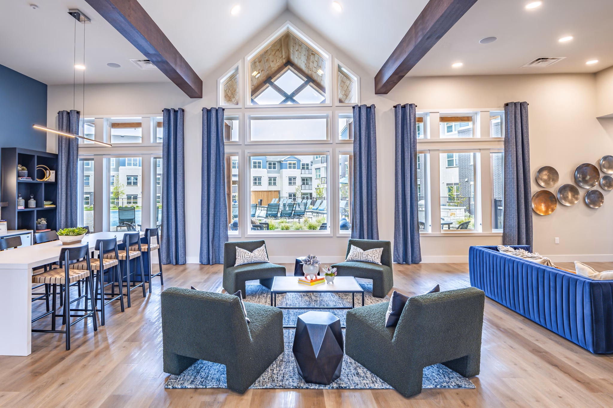 Clubhouse featuring modern design and vibrant decor at Prose Stoneridge Apartments luxury community