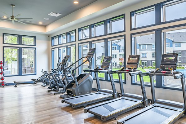 Modern fitness center with state-of-the-art equipment at Prose Stoneridge Apartments