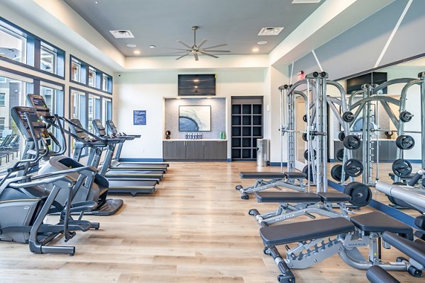 Modern fitness center with state-of-the-art equipment at Prose Stoneridge Apartments