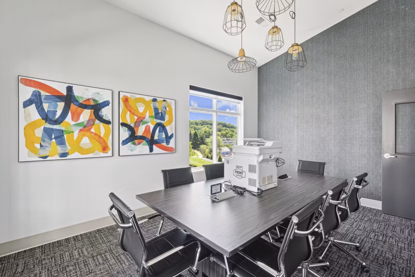 Meeting facility with modern design at The Foundmore Apartments, luxurious space for gatherings and events